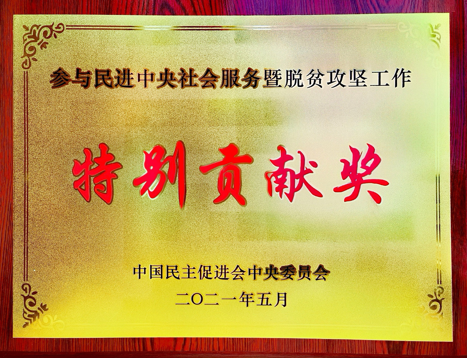 bwin必赢亚洲股份荣获加入民进中央社会服务暨脱贫攻坚事情特殊孝顺奖.jpg